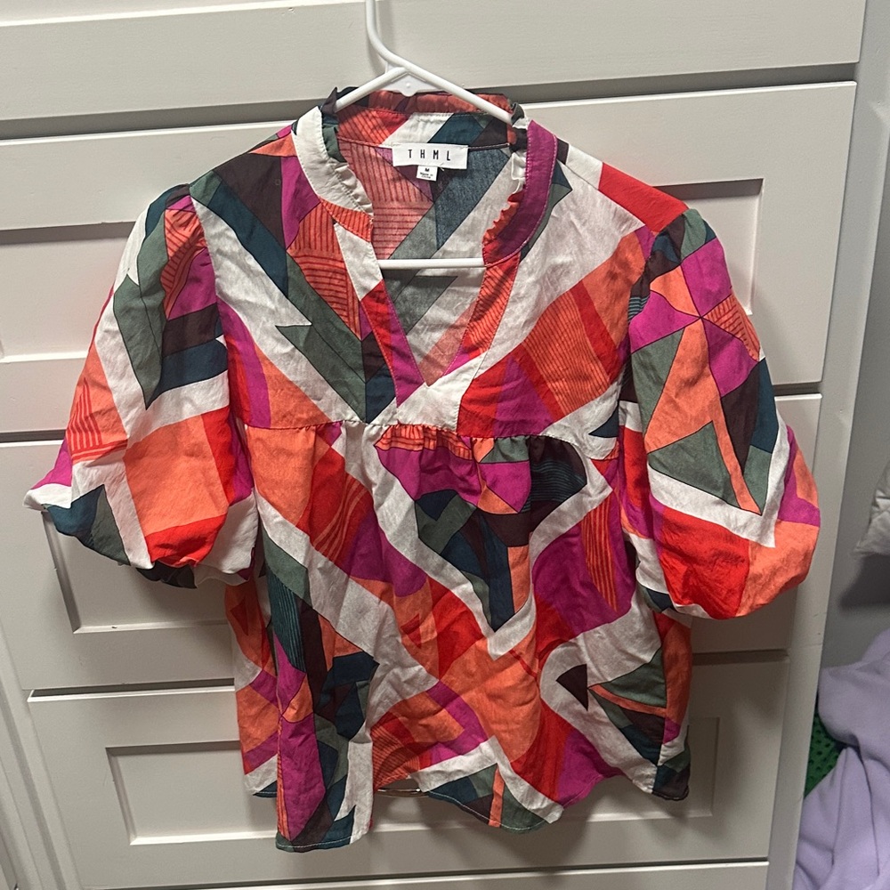 THML Multicolor Geometric Blouse